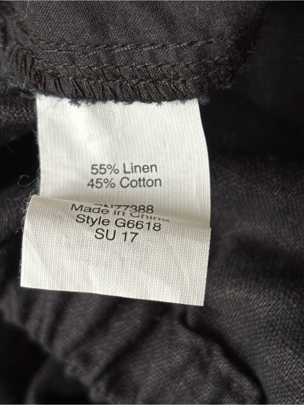 J.Crew City Fit Linen Cotton Tie-Waist Pants Black Size 10 - Picture 4 of 4